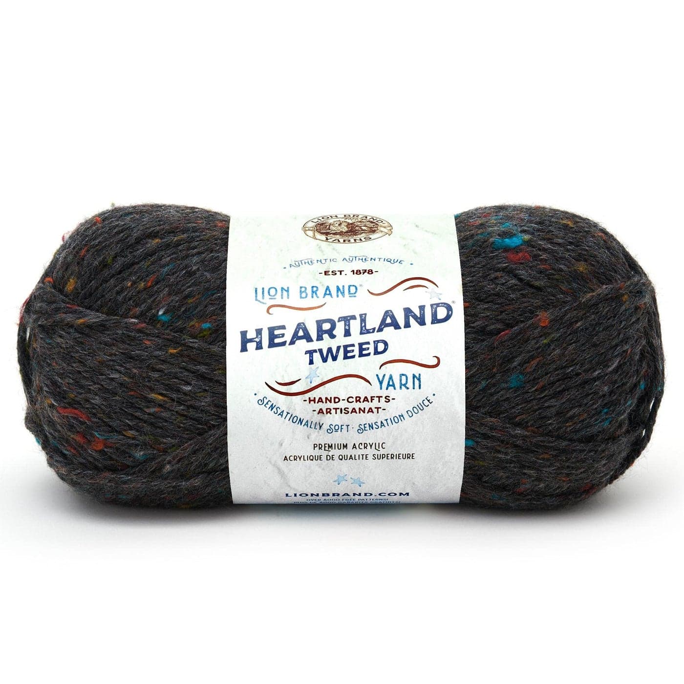 Lion Brand Yarn Company 113 g 94 Percent Acrylic 6 Percent Rayon Heartland Yarn Ball Black Canyon Tweed 1089 x 1089 x 2295 cm 136353