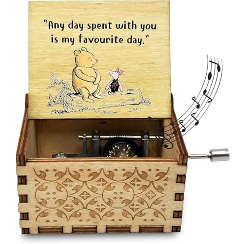 Litenx Wood Music Box Gifts for Women, Wife Girlfriend for Christmas Birthday Anniversary, Any Day Spent with You is My Favourite Day.