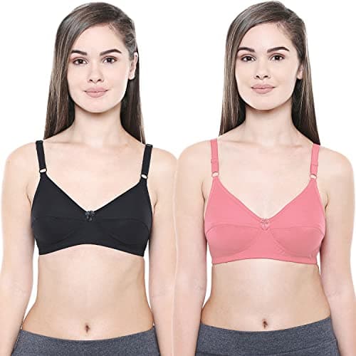 BODYCARE Pack of 2 Perfect Coverage Bra in Black-Coral Color - E5518BCO-44B