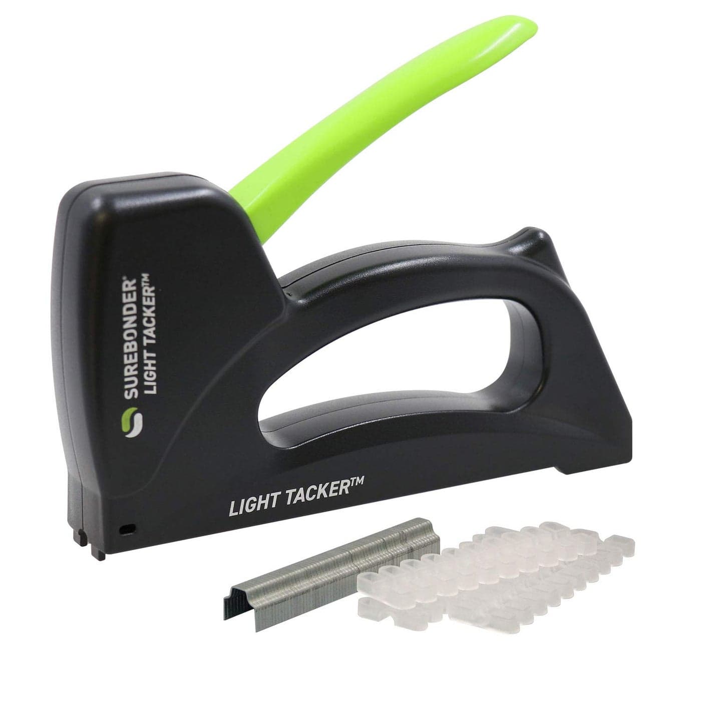 Surebonder 5540HOL LightDuty Tacker Staple Gun for Holiday and Christmas Lights Garland Phone Speaker TV and Computer Cable 60 Staples and 30 Insulators Included