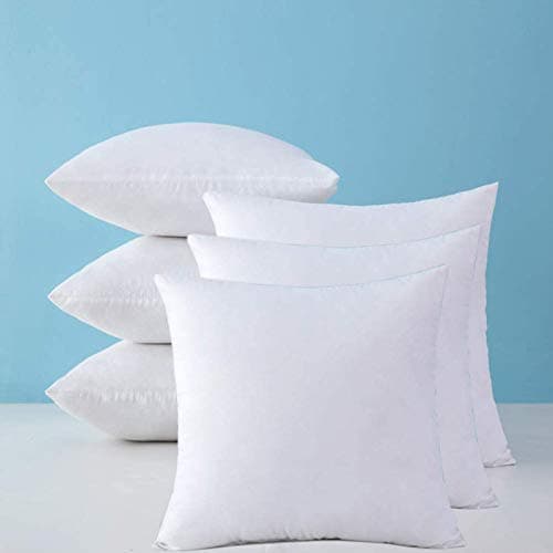 AVI Soft & Fluffy Micorfiber Filled Hotel Quality Premium Cushions Filler Set of 8, 20 x 20 Inch, Decorative Cushion for Sofa, Bed, Throw Pillow Insert, Office (White)