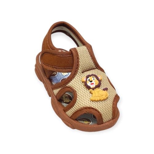 Coolz Kids Chu-Chu Sound Musical Sandals Coco-4 for Baby Boys and Girls Age 1-2 Years (Tan-Brown, UK Footwear Size System, Toddler, Age, Medium, 9 Months)