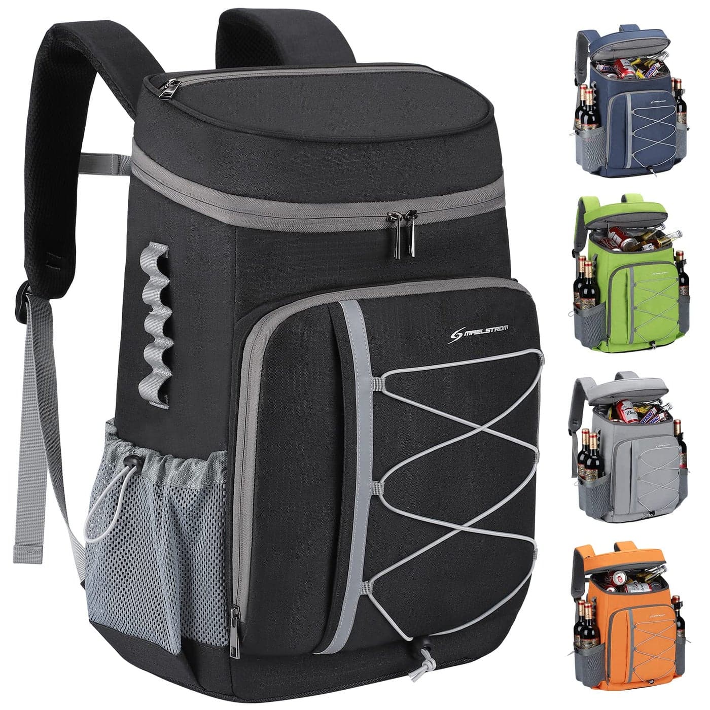 Maelstrom Cooler Backpack35 Can Backpack LeakproofInsulated Soft BagBeach Camping CoolerIce Chest BackpackTravel for Grocery ShoppingKayakingFishingHikingBlack