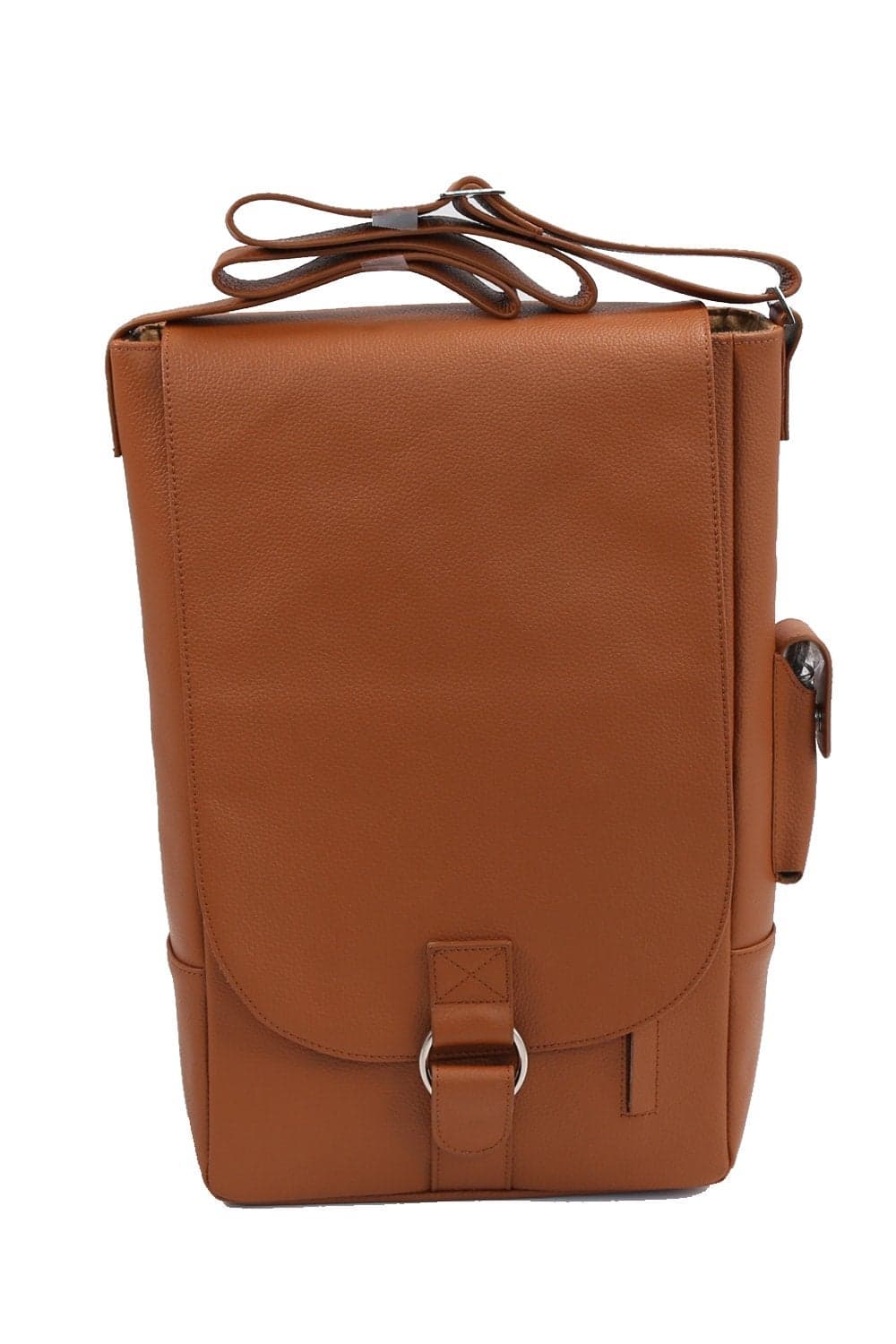 Primeware Vino2 Two Bottles Saddle Leather Wine Tote Messenger Carrier Brown