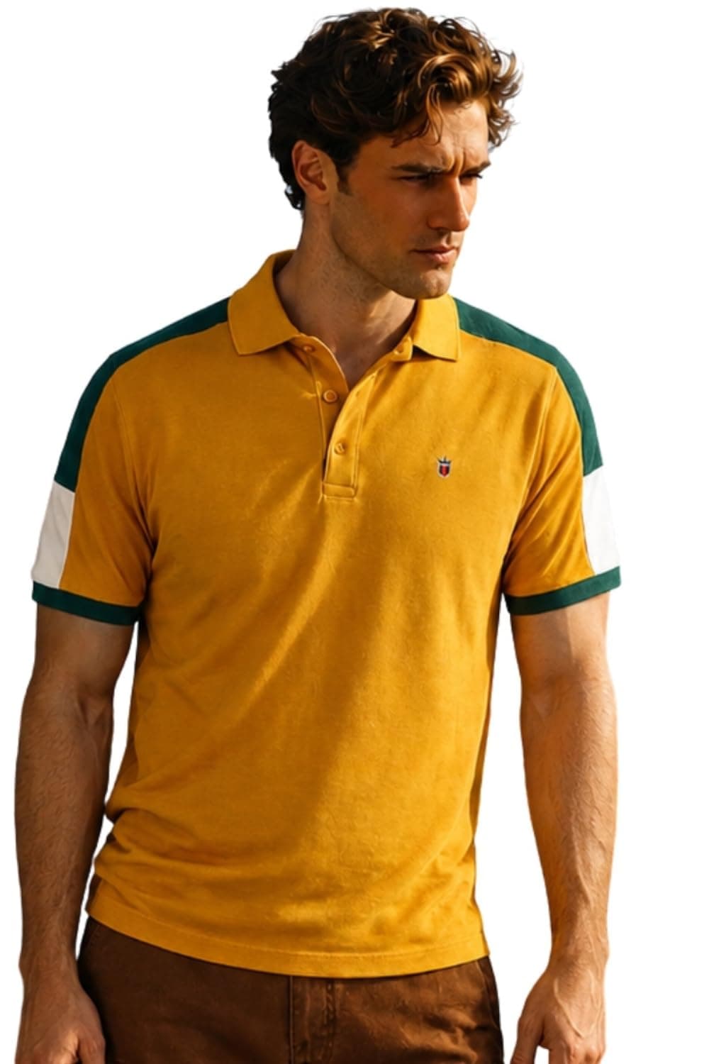 Louis Philippe Men's Cotton Solid Slim Fit T Shirt (Lrkpnslfl27759_Yellow)