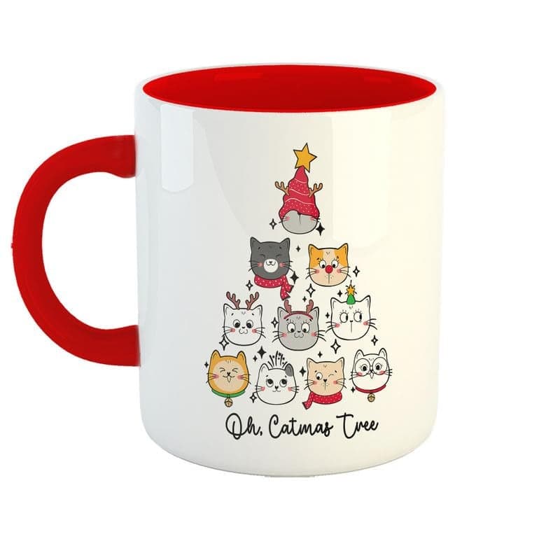Happu Printed Ceramic Coffee Mug Christmas Gifts Oh Catmas Tree Xmas Gifts Secret Santa Gifts Holiday Gifts 573RD