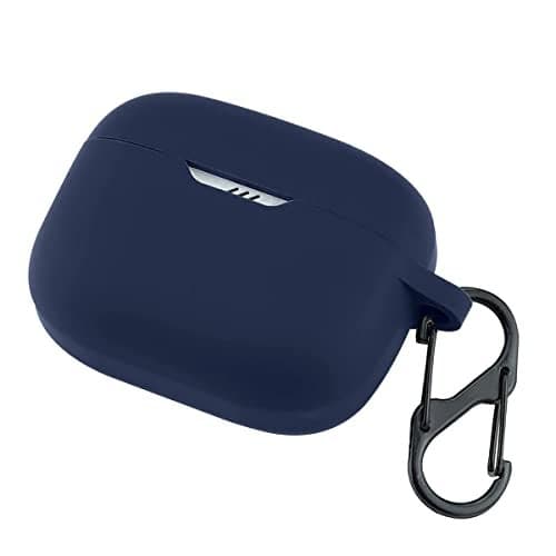 KACA Protective Shockproof Silicone Cover Case with Buckle Compatible with JBL Tune 130NC TWS (Midnight Blue)