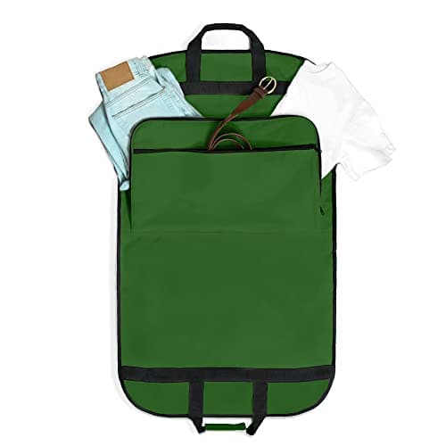 DALIX 39" Garment Bag Cover for Suits and Dresses Clothing Foldable w Pockets (Dark Green)