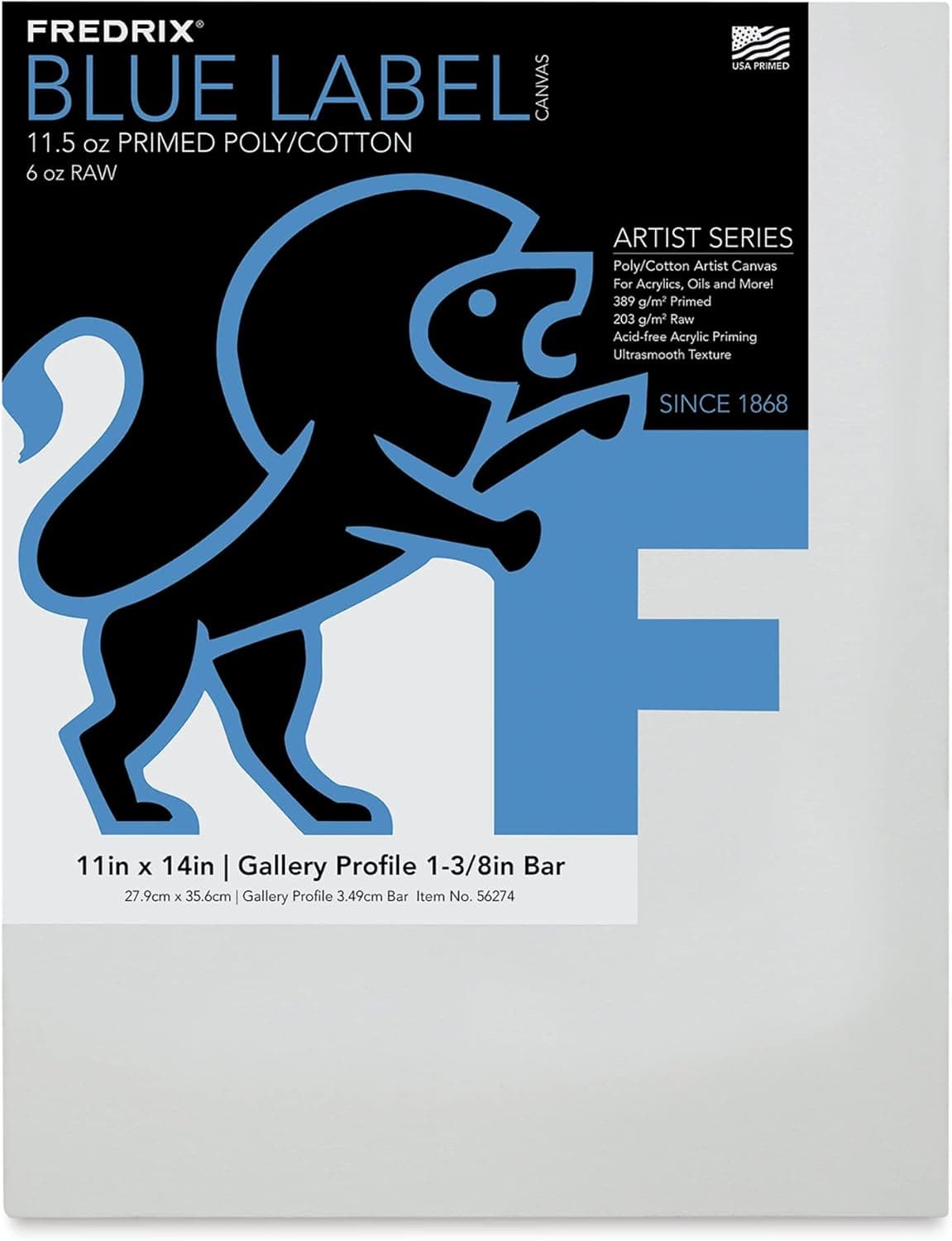 Fredrix Blue Label Cotton Canvas 11 x 14 Gallery Profile 138