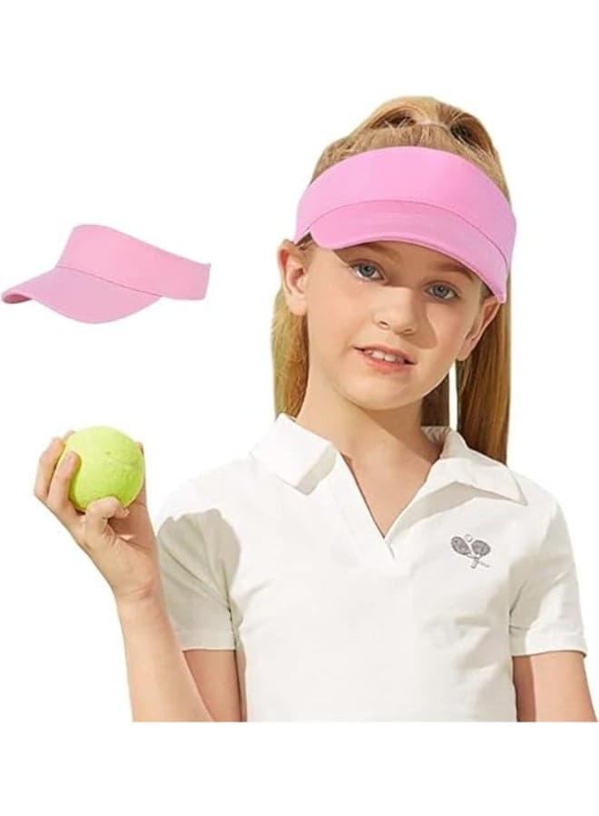 Kids Sun Visor Hat, Adjustable Cotton Girls Baseball Hat, Girls Athletic Sports Tennis Hat,Golf Visor Cap Beach Hat