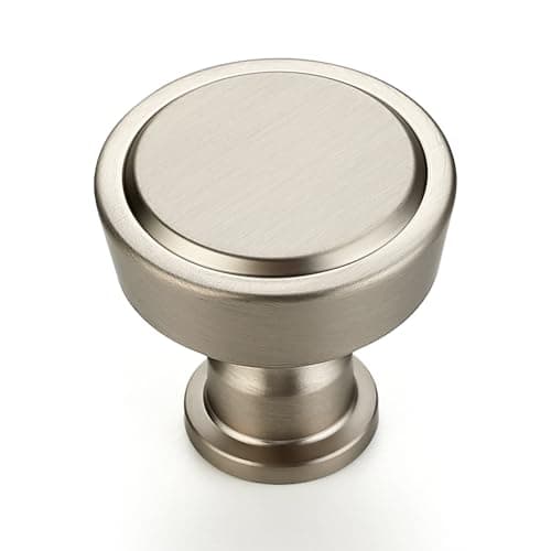 Ravinte 30 Pack Brushed Nickel Kitchen Cabinet Knobs Single Hole Round Dresser Knobs Cabinet Hardware for Kitchen Dresser Drawers