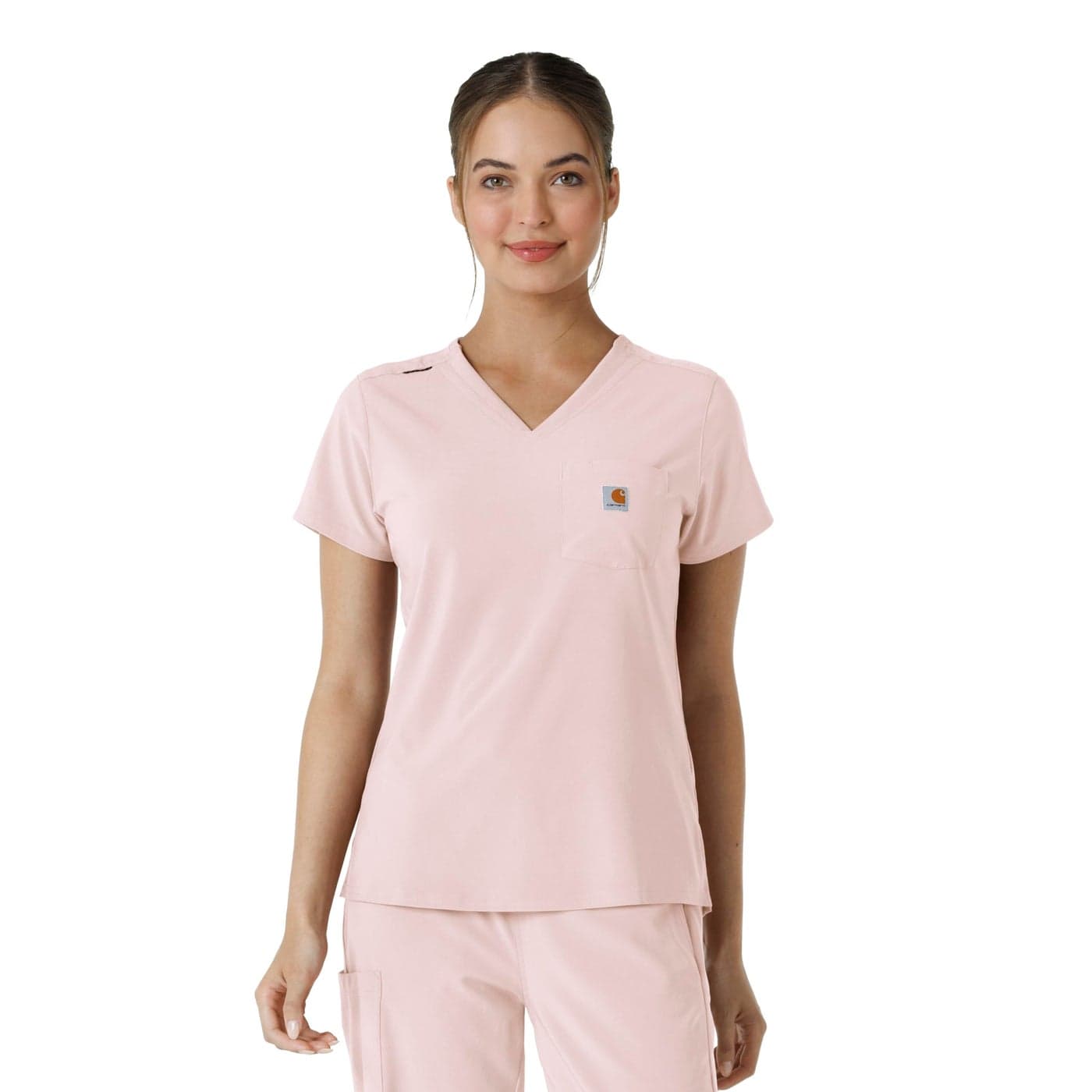Carhartt Scrubs C13410 Womens CrossFlex Modern Fit Tuckin Top Medium Soft Rose