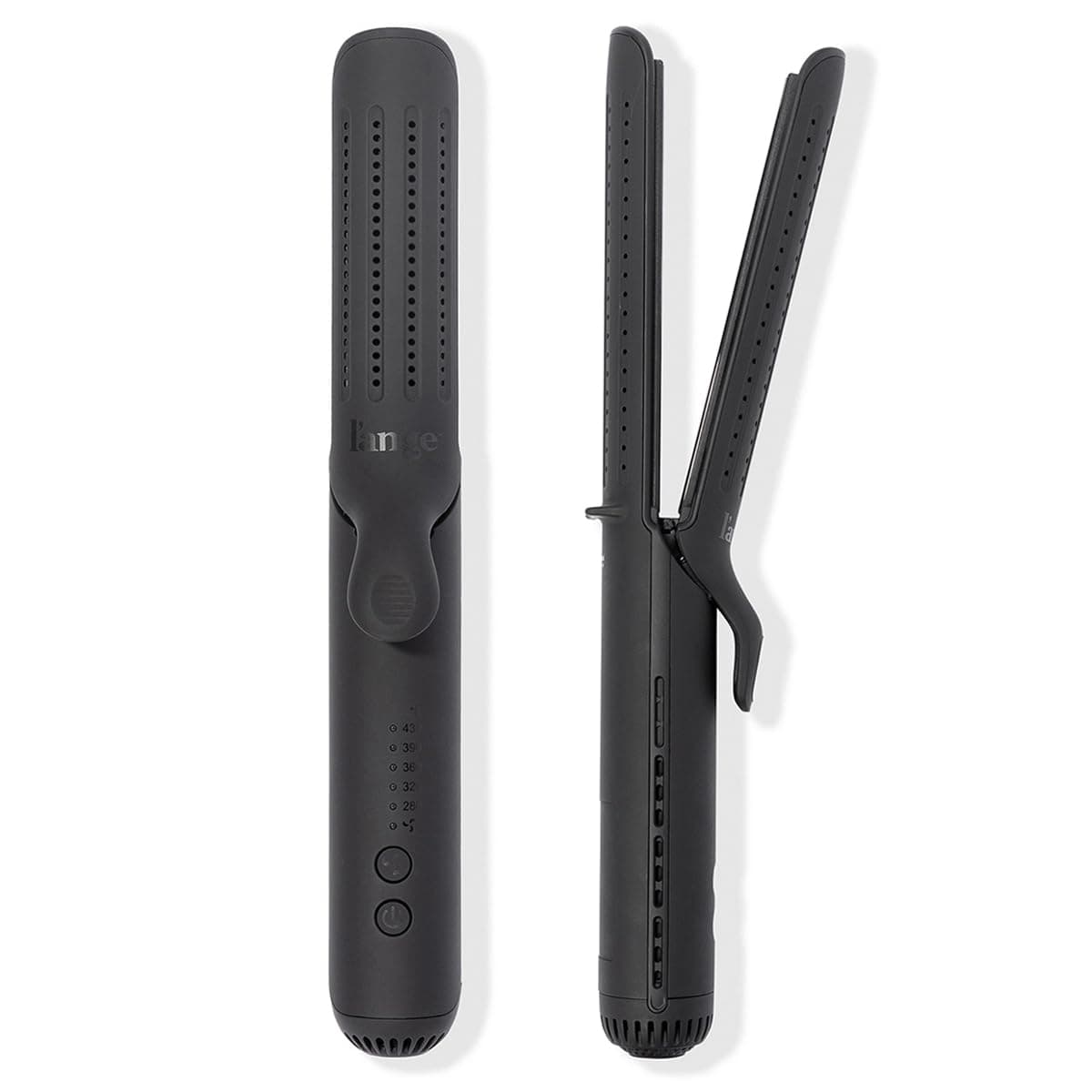 L'ANGE HAIR Le Duo Standard 360° Airflow Styler | 2-in-1 Curling Wand & Titanium Flat Iron Hair Straightener | Professional Hair Curler with Cooling Air Vents | Dual Voltage & Adjustable Temp (Black)