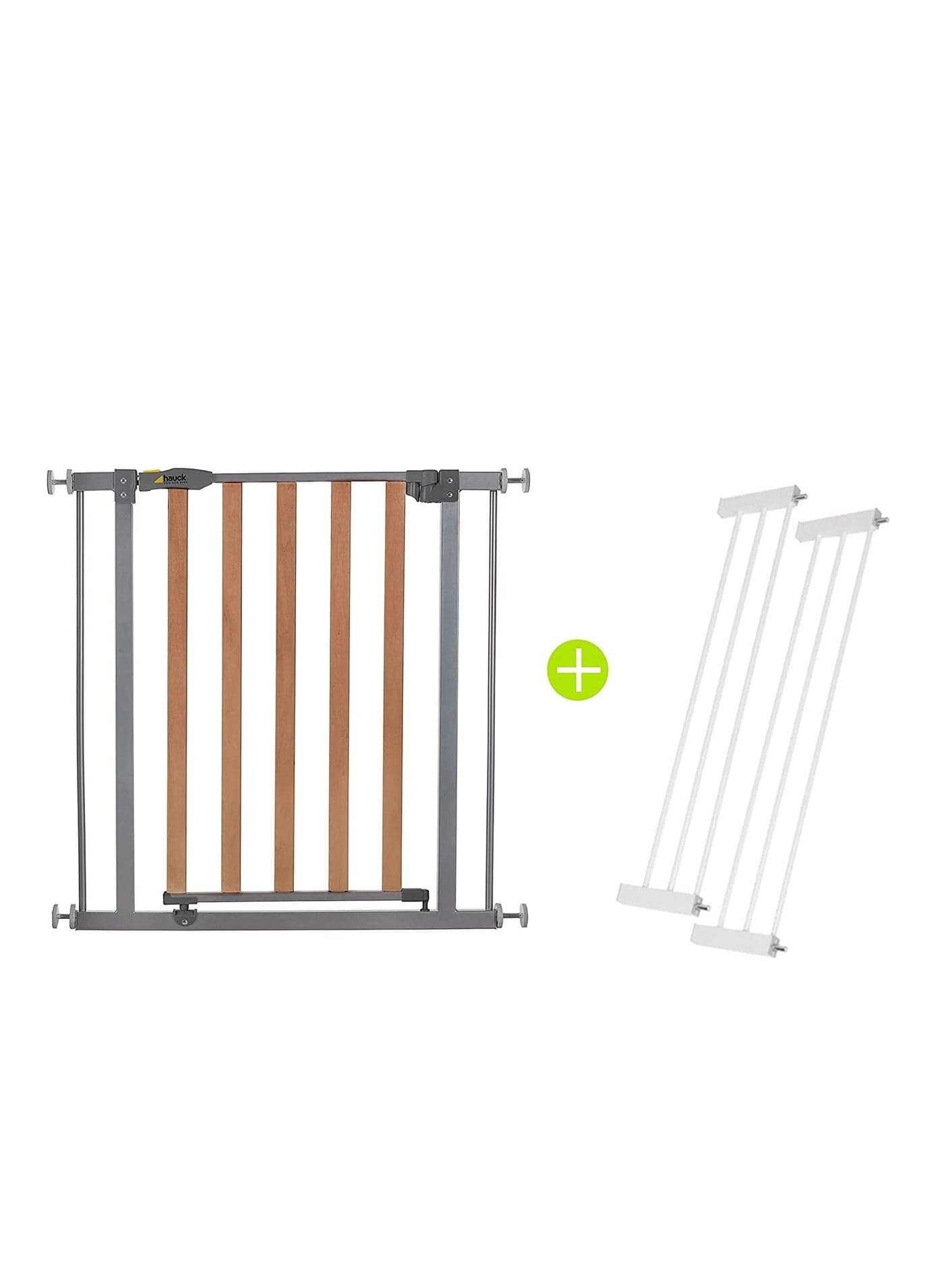 Hauck Woodlock Safegate 75-80cm with Extension 2 Pieces 21cm Silver