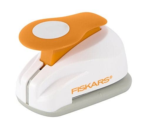 Fiskars Medium Lever Punch Circle Plastic WhiteOrange