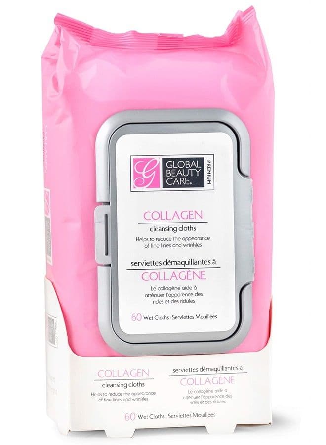 Collagen Cleansing Cloths and Makeup Removal Wipes 60 Ct.