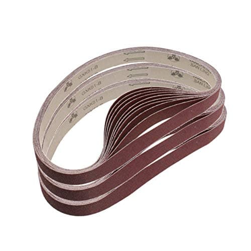 Zivisk 1 Inch x 30 Inch Sanding Belts, 15 Pack Aluminum Oxide, 3 Each of 320/400/600/800/1000 Grits, Dark Red, For Woodworking, Metal Polishing