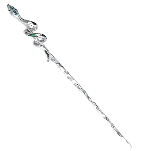 Via Mazzini Silver Plated 'Viper’s Twist' Snake Charm Hair Juda Bun Stick Pin for Women and Girls (HA061) 1 Pc