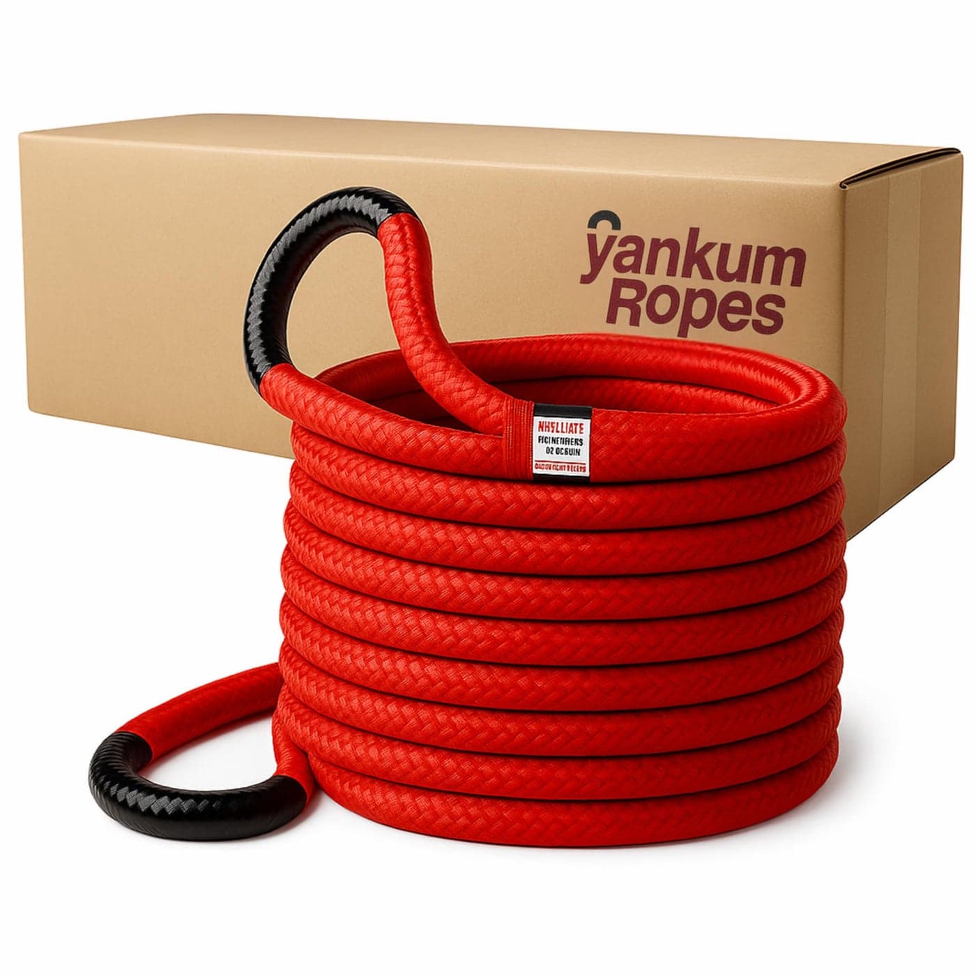 Yankum Kinetic Recovery Rope Heavy Duty 1 x 20 Tow Rope OffRoad Vehicle Recovery Kit Kinetic Energy Snatch Strap Soft Shackles for 4x4 Jeep and Trucks Made in USA Rattler Series
