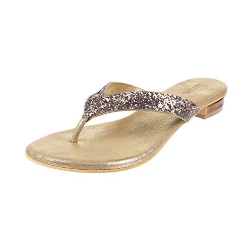 Mochi Womens Synthetic Antic Gold Slippers (Size (3 UK (36 EU))