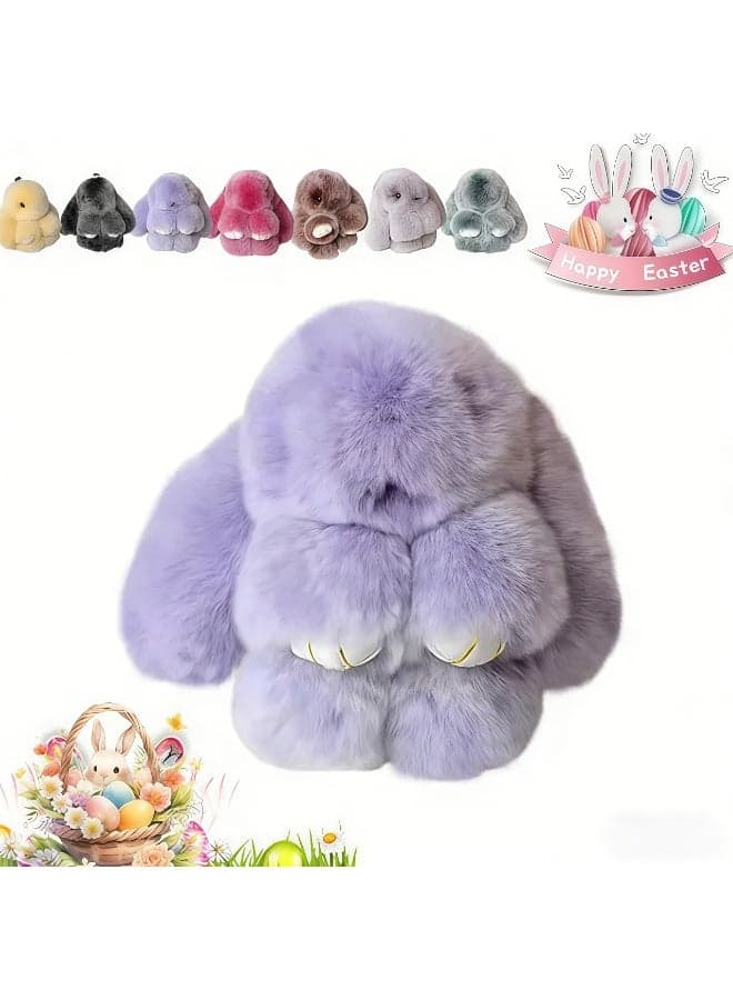 Fluffy Easter Bunny Keychain, comes with a gift box. This soft faux fur bunny keychain is a perfect gift for women, girls, and children, and is ideal for Easter basket stuffing and Easter egg hunts.