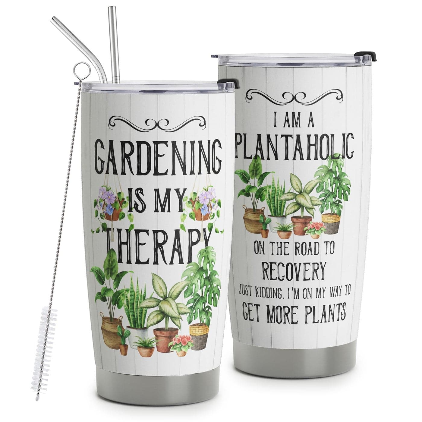 HOMISBES Gardening Gifts for Women Funny Gardener Gifts Travel Mug Plant Lady Tumblers 20oz
