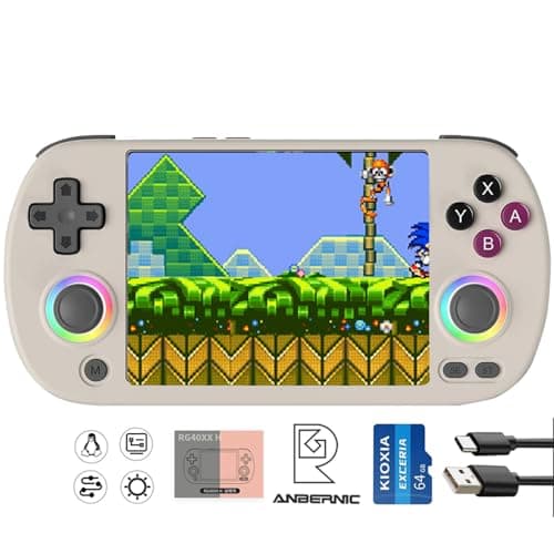 RG40XX H Handheld Game Console rg40xxh Retro Gaming Console 40 IPS Screen with 64G TF Card PreInstalled Games Linux 64bit System RG 40XX H Supports 5G WiFi Bluetooth HDMI and TV Output RG40XX