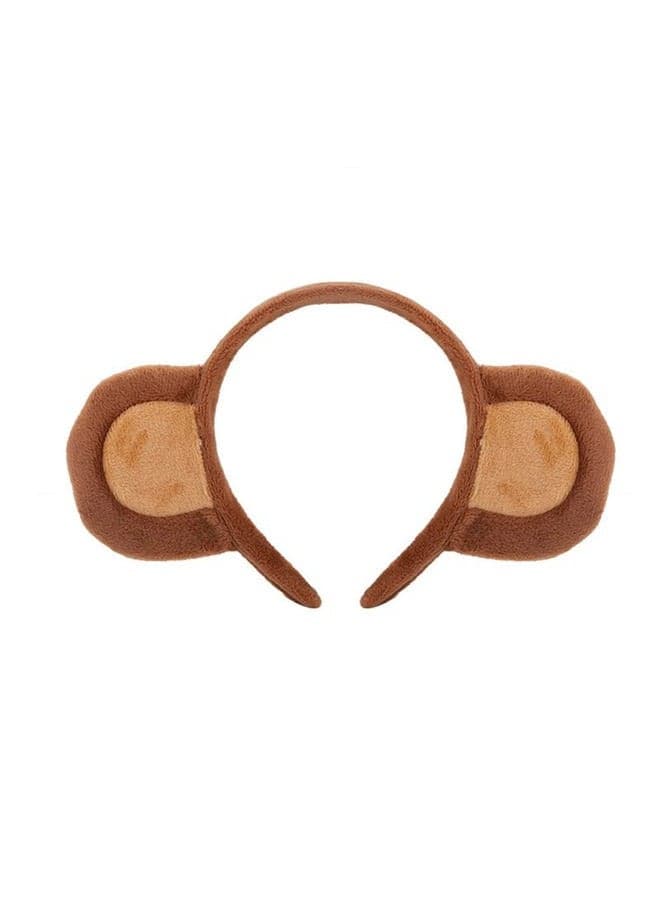 Lady Cute Monkey Ear Headband Brown Girl Cartoon Hair Accessories Photography Festival Funny Props Hair Clip Animal Ears Hair Band