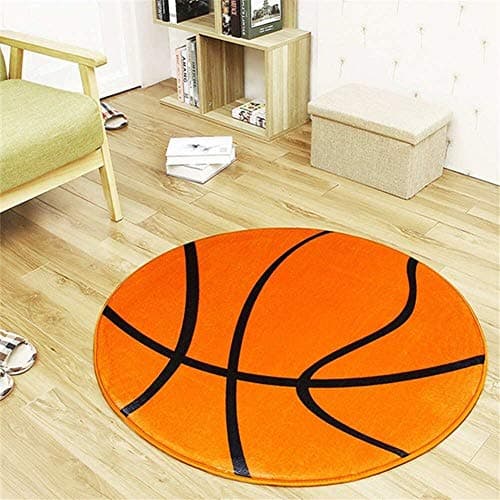 SUNONE11HKA Sport Fans Basketball Designed Round Mat Area Rug Floor Carpets for Nursery Bedroom Kids Room Living Room Decorations Radius 15.7"= Diameter 31"