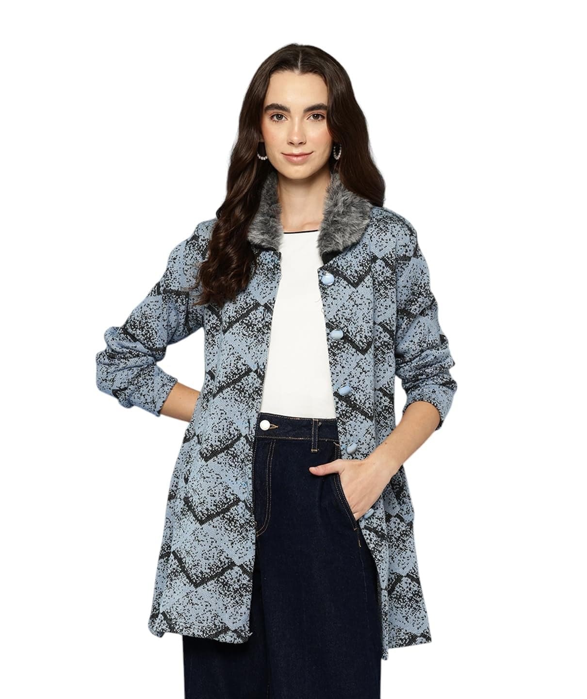 Aarika Womens Blue Colour Woolen Sweater-(S-L)-(CG-W-MD-27-BLUE-S)