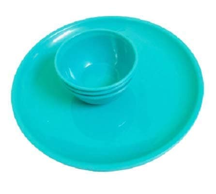 Everbuy Dinner Set with Dinner Plates(11 inch) with Serving Deep Bowl (Set of 12, Microwave & Dishwasher Safe)