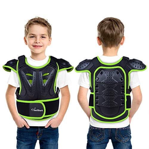 Seahouse kids Youth Dirt Bike Body Chest Spine Protector Vest Gear Motocross Skiing Protect Sport, Green, Medium