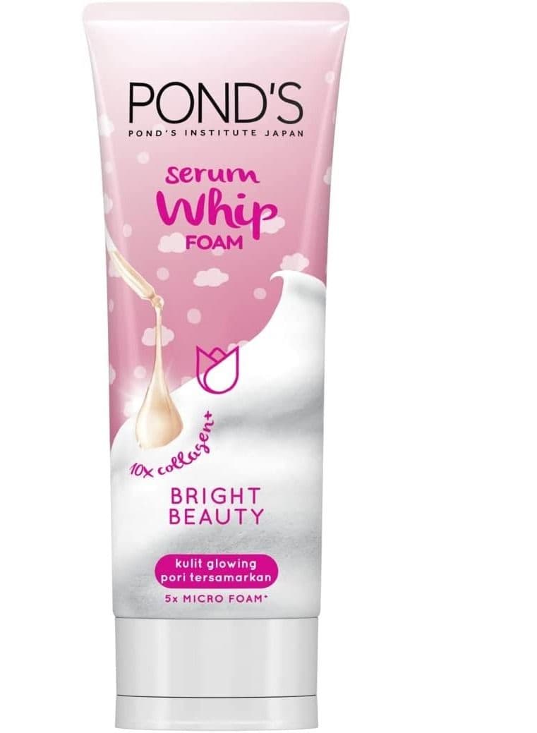 Whip Facial Foam for nourished, bright skin, Bright Beauty, Infused with Collagen Serum, Vitamin B3 & French Rose Extract, 100g