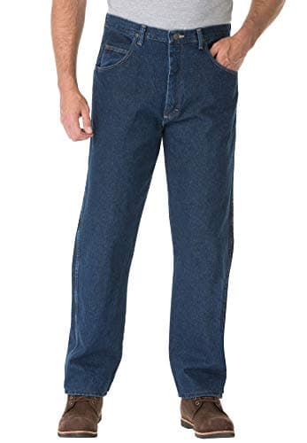 Wrangler Mens Relaxed Fit Jeans, Antique Navy, 34W x 32L US
