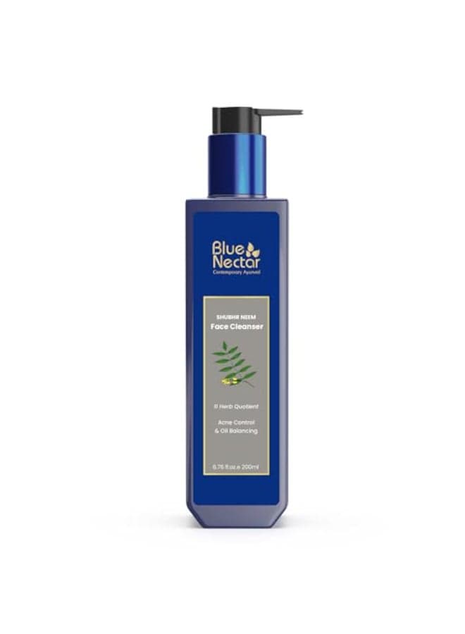 Blue Nectar Vitamin C Face Wash for Women and Men Anti Acne Face Wash with Neem Honey Natural Cleanser for Face with Ayurvedic Herbs 11 Herbs 676 Fl oz