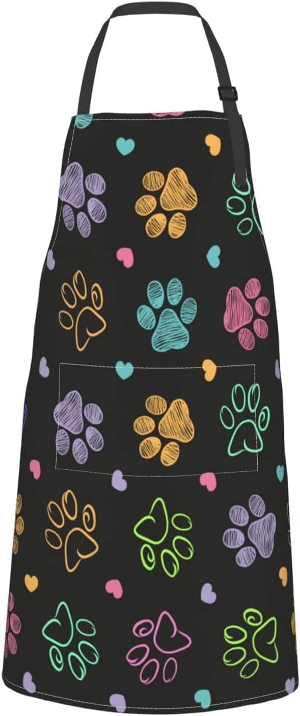 Dog and Puppy Apron Various Breed Pet Dog Apron with 2 Pockets for Women Suitable for Cooking Chef Grill BBQ