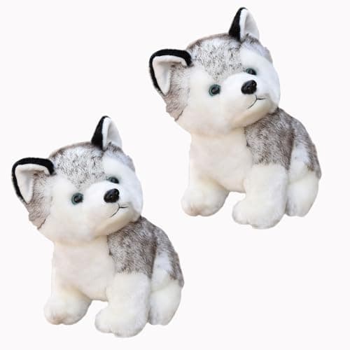 CHELEI2019 2PCS 79 Husky Stuffed Animal Stuffed Husky Dog Plush Toy Gifts for Kids