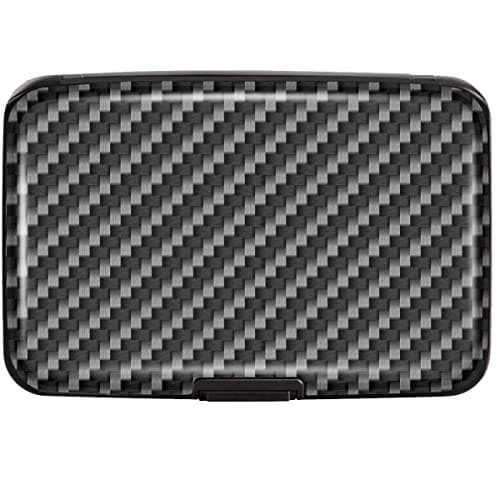 Mini Credit Card Holder for Women and Men,RFID Blocking Slim Hard Card Case ID Case Travel Wallet, Carbon Fiber