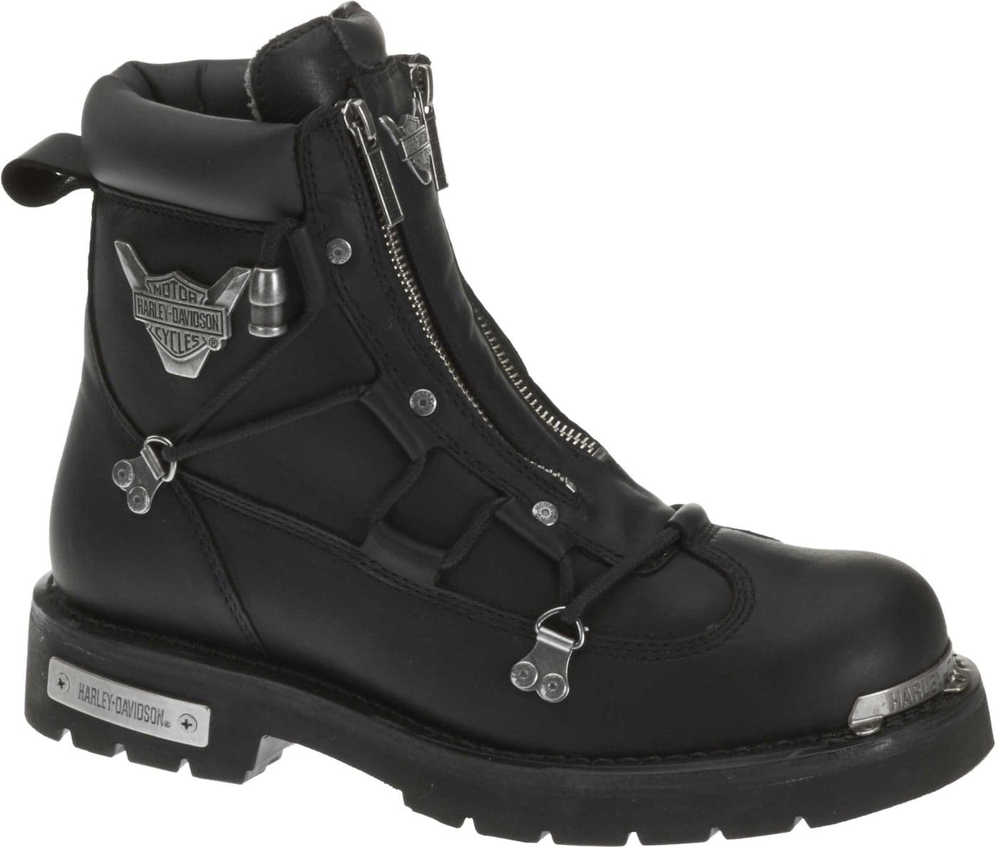 Harley-Davidson Men's Brake Light Leather Motorcycle Casual Boot, Black/Black, 8.5