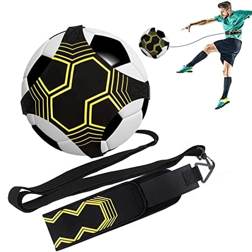 Taeku Soccer Trainer Adjustable Football Kick Training Equipment Control Skills Waist Practice Belt Volleyball Rugby Trainer Aid Universal Fits Size 3, 4, 5 Footballs for Kids Teens