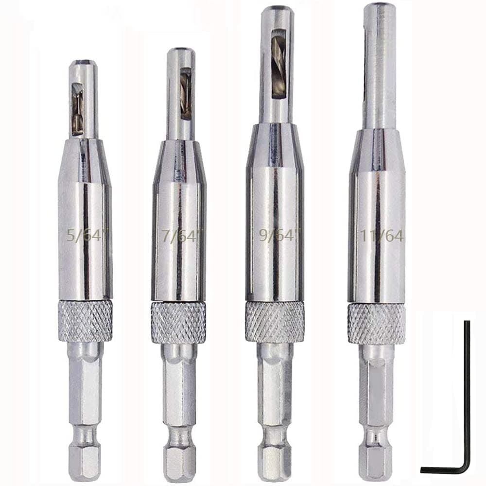 4Pcs HSS Door Window Cabinet Self Centering Hinge Drill Bits Set Center Hinge Drill Bit Mill Tool for Opening Hole564 Inch 764 Inch 964 Inch 1164 Inch
