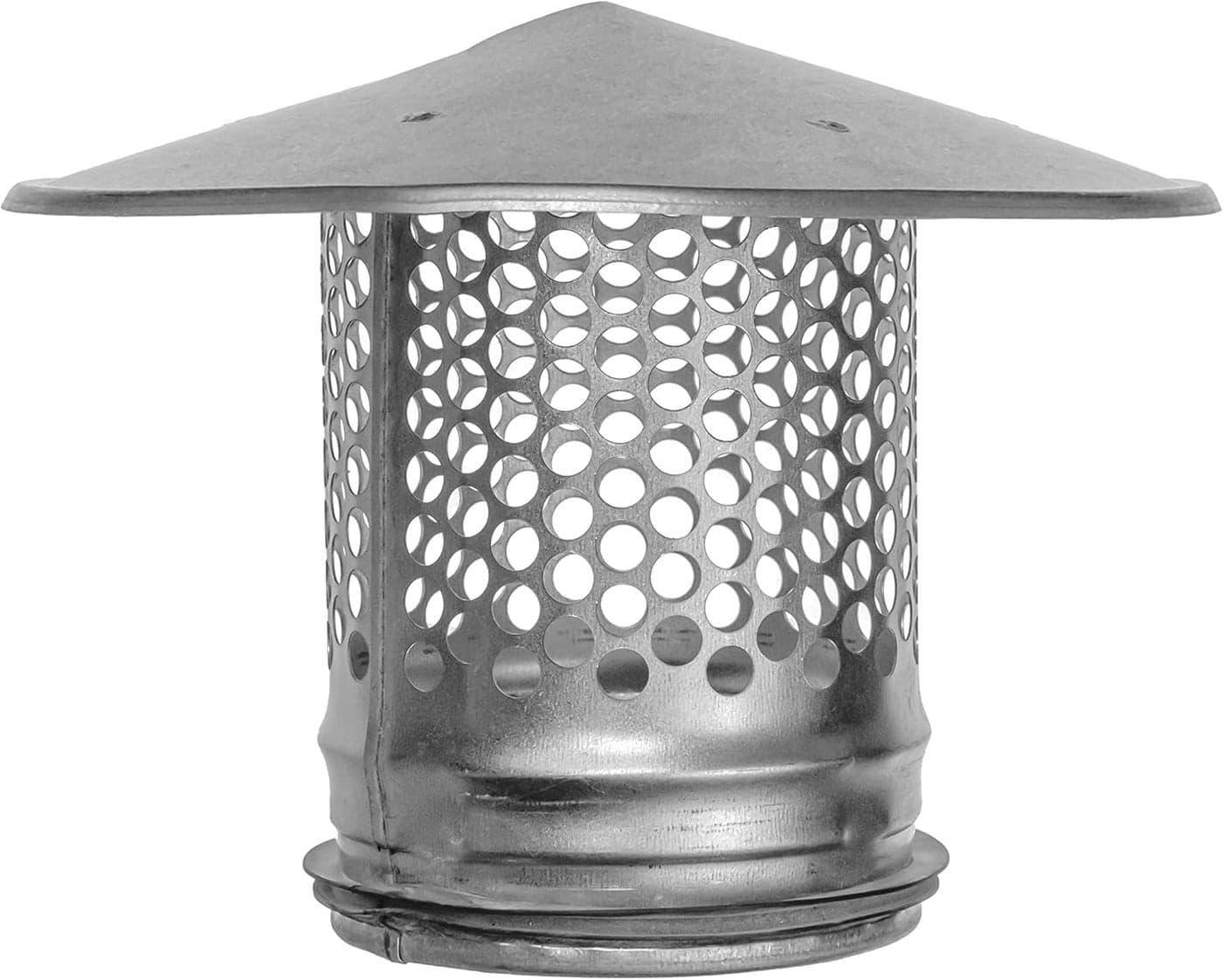 Repa Market Round Roof Rain Cap HVAC Vent - 4 Inch Galvanized Steel with Rubber Gasket