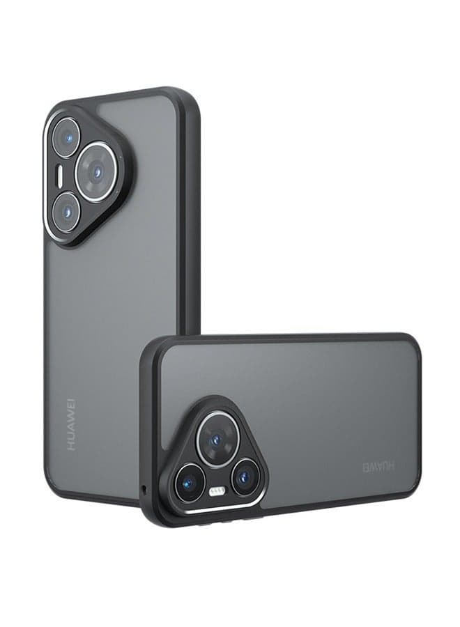 Case for Huawei Pura 70 Pro 5G, Frosted Translucent Back Protective Slim Phone Cover, Anti-Fingerprints, Anti-Fall Drop Protection, Shockproof Case for Huawei Pura 70 Pro 5G (Black)