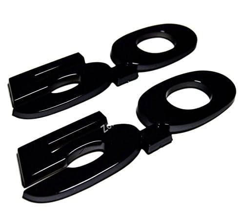 2 PiecesPair 50 Liter Door Fender Side Emblem Badge Plate for Ford Mustang F150 GT Full Blackno red dot