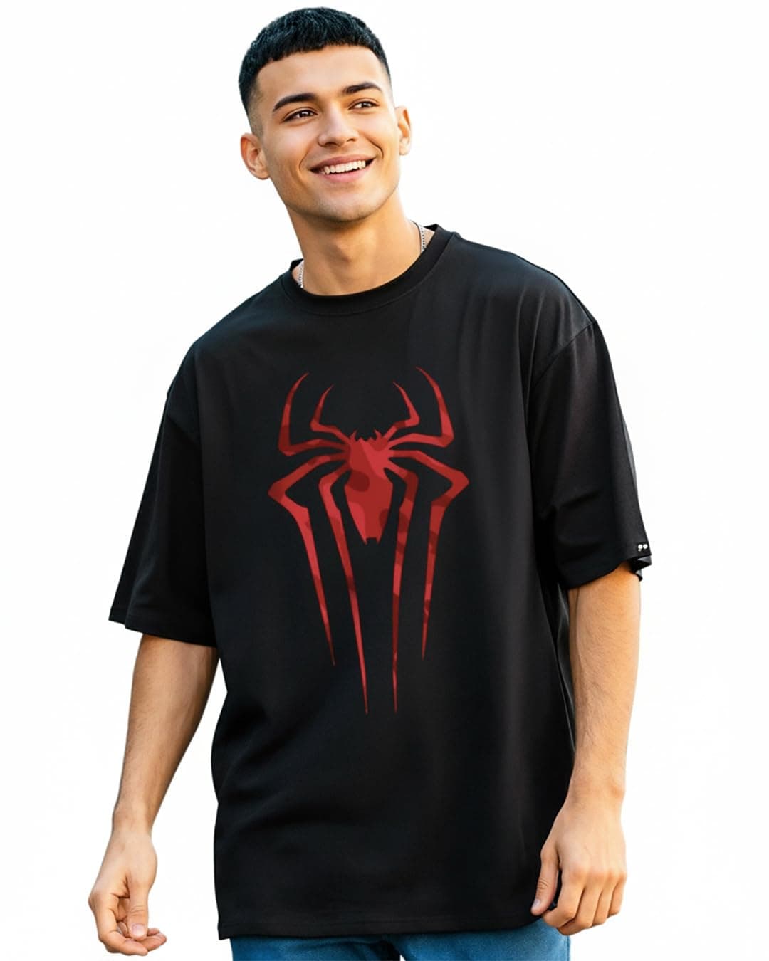 Bewakoof Men's Graphic Printed 100% Cotton T-Shirt - Oversized Fit, Round Neck, Half Sleeves