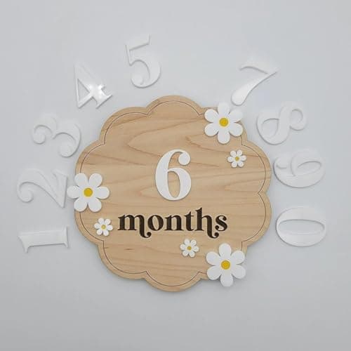 Haoser Wooden Baby Milestone Cards|Milestone Props For Babies Photo|Baby Photoshoot Accessories |Baby Milestone Props For Photoshoot|Baby Photo Props|,1 Count