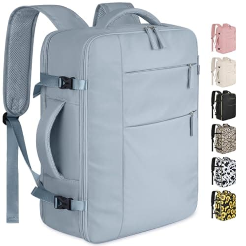 Capolo Travel Backpack for Women Men Waterproof Laptop Backpack Airlines Approved Carry On Backpack Bag Computer Bookbag for Business Work Traveling Fits 17 Inch LaptopBlue