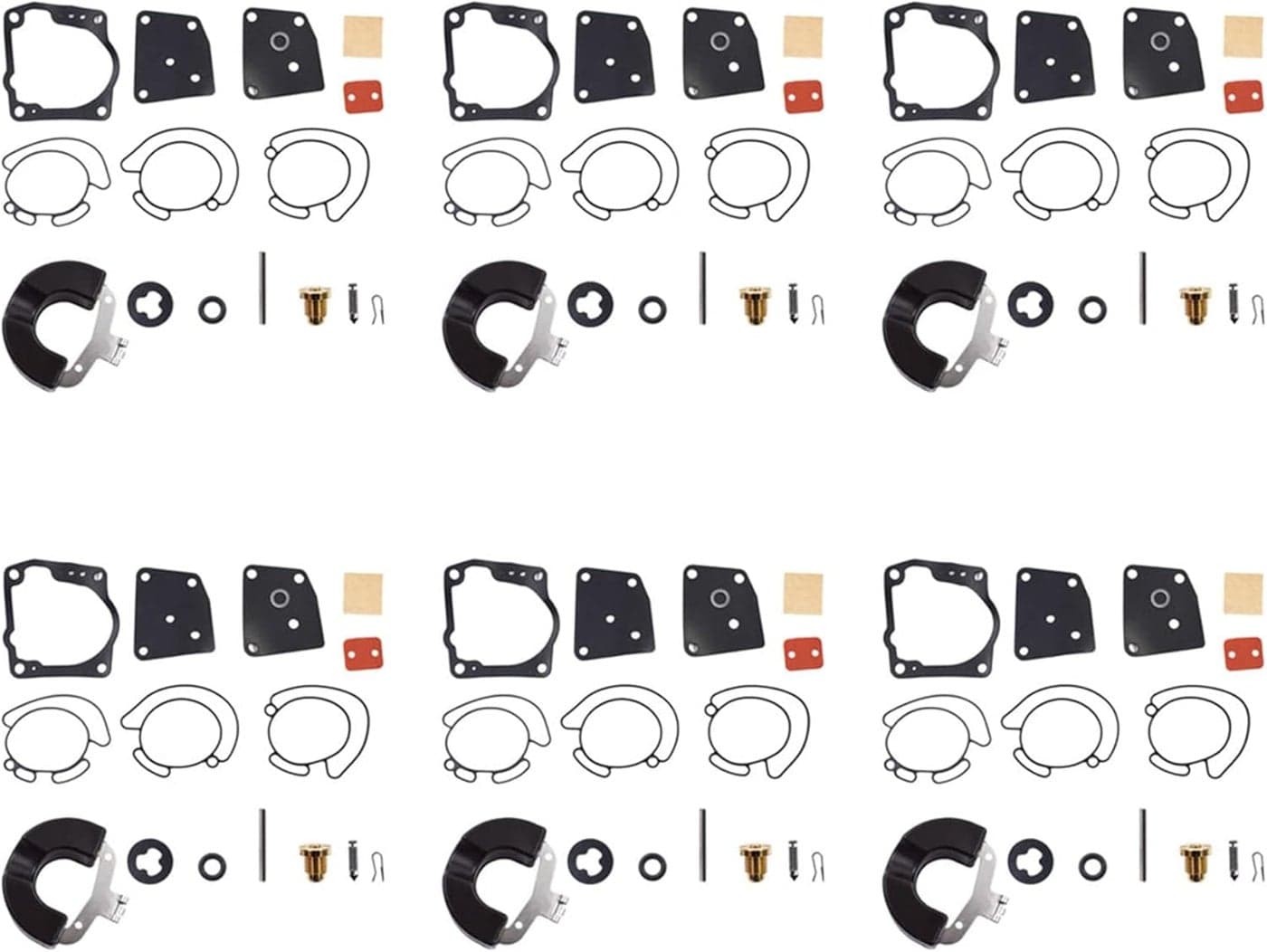 ALL-CARB Carb Repair Kit for Johnson Evinrude V4, V6 (90-175 HP) - Pack of 6