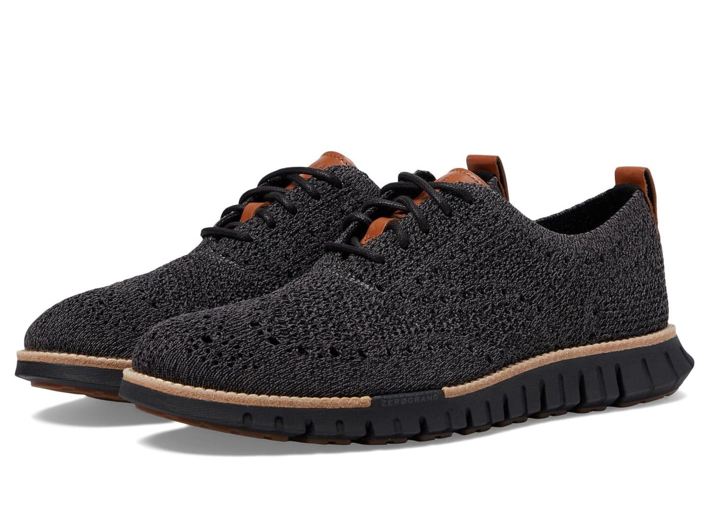 Cole Haan Mens Zerogrand Remastered Stitchlite Wing Tip Oxford, Magnet/Black, 13-W US