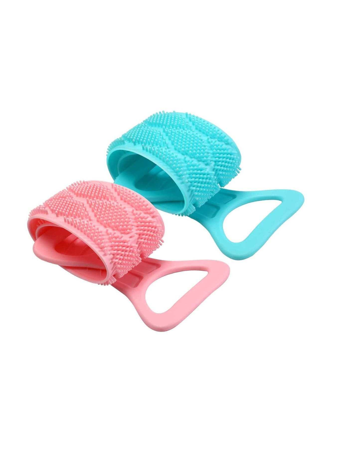 2 Pieces Silicone Back Scrubber Bath Body Belt Brush Washer for Shower Men Women Bathroom Supplies Exfoliating More Hygienic